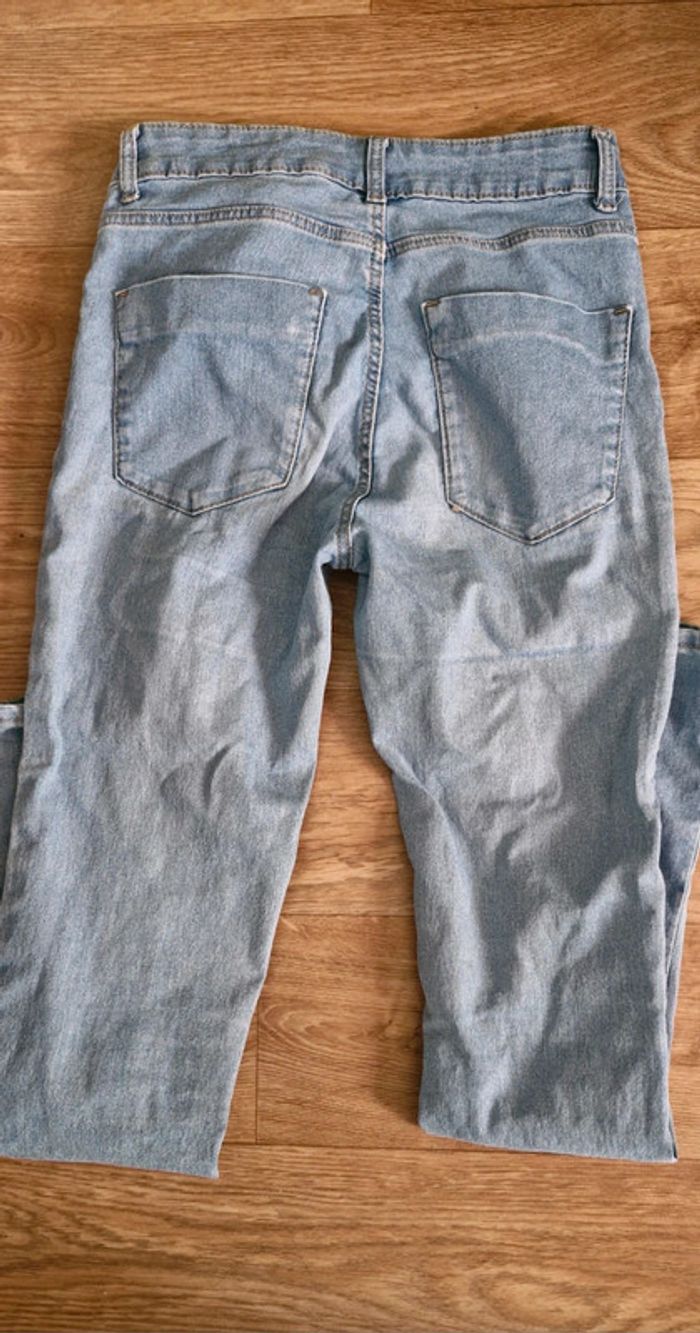 Jean bleu clair et degradé blanc skinny taille 34 - photo numéro 3