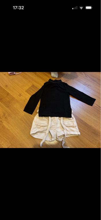 Joli ensemble sous pull et short fille 24 mois