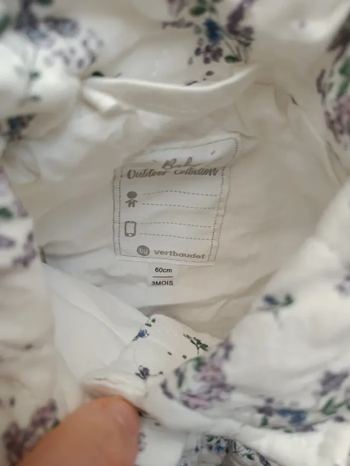Veste Vertbaudet 60cm fleurs violettes - photo numéro 3
