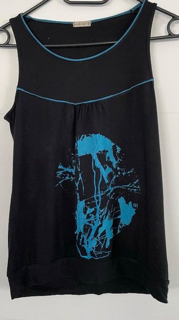 Débardeur noir et bleu col rond Taille S