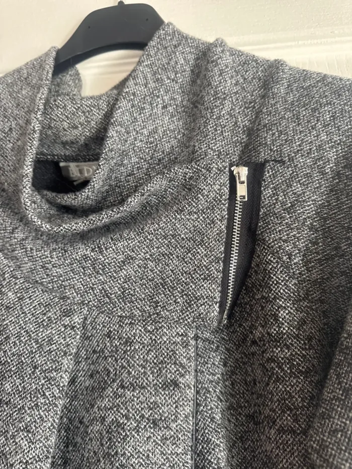 Veste châle asymétrique gris chiné - photo numéro 3