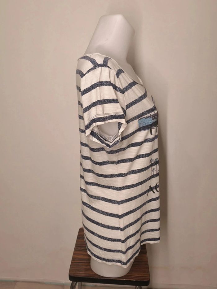 T-shirt S.Oliver Femme Taille 40 Blanc motifs - photo numéro 4