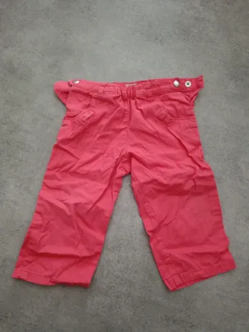 Pantalon rouge petit bateau 74cm avec pressions