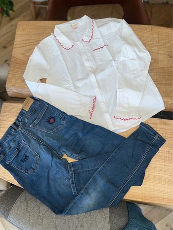Ensemble 12 14 ans tape à l’œil little Karl Marc Jacobs chemise blanche jean slim