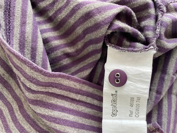 Sweat-shirt violet rayure garçon - photo numéro 4