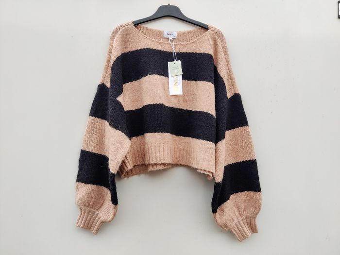 Pull femme en laine avec rayures larges - taille L