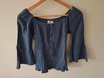 Blouse manche évasées bleu denim Pimkie 40