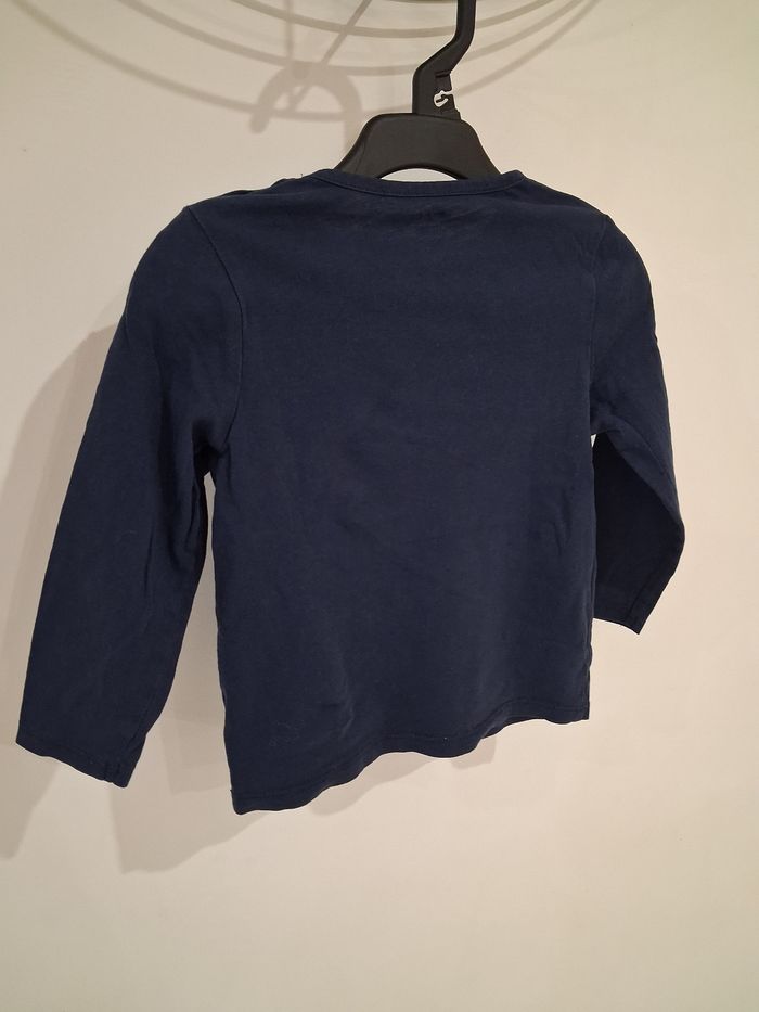 T-shirt manches longue bleu marine - photo numéro 2