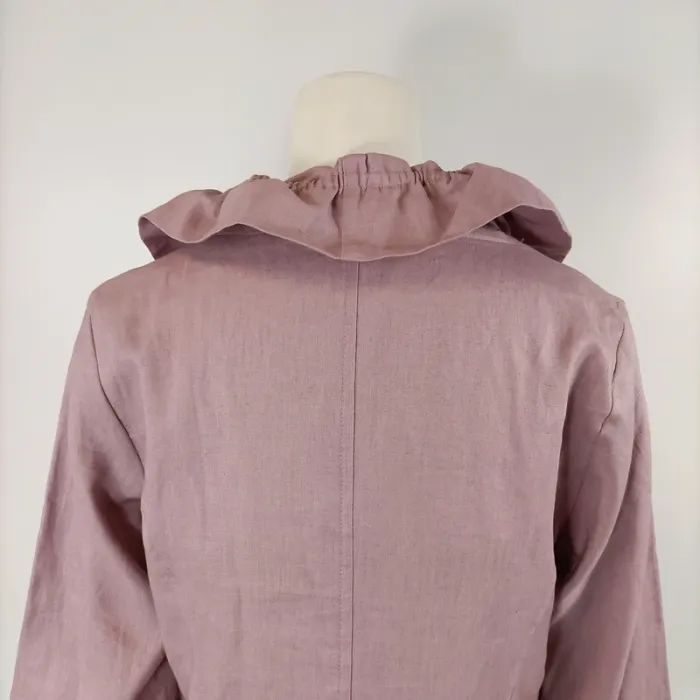 Ensemble Robe veste en Lin - Rose Parme vintage T40 - A201 - photo numéro 5