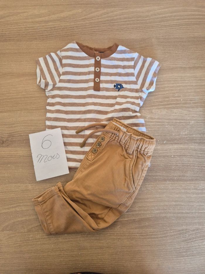 Ensemble garçon 6 mois tee shirt et pantalon