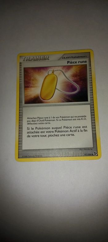 Carte pokémon trainer pièce rune