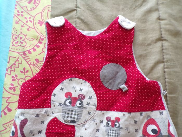 Turbulette rouge grise faite main - photo numéro 2