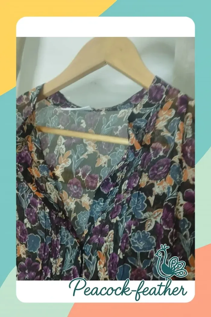 Blouse voilage violet yessica 46 - photo numéro 2