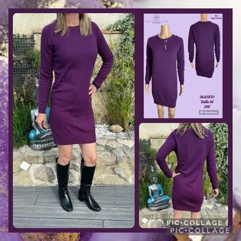 💜 Robe pull violette Mango – Taille M SOLDÉ -20% (vidéo portée dispo ) 💜