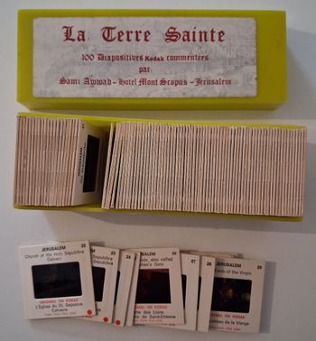 Boîte de 100 diapositives vintage : La Terre Sainte