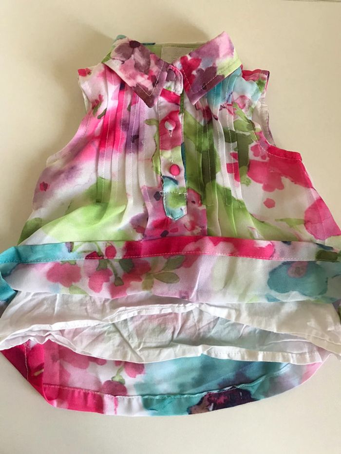 Blouse fleurs F&F 6 mois été fille - photo numéro 6