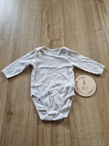 ​Body bébé blanc Vertbaudet 6 mois - Mes premiers bisous