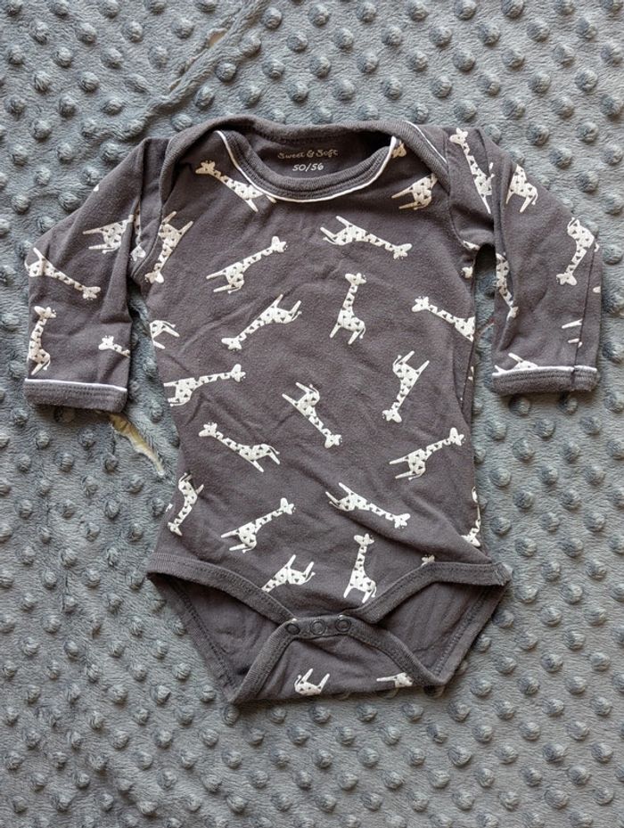 Lot Body Manches Longues Girafe & Pantalon Premaman, Taille 1 Mois 🦒 - photo numéro 5