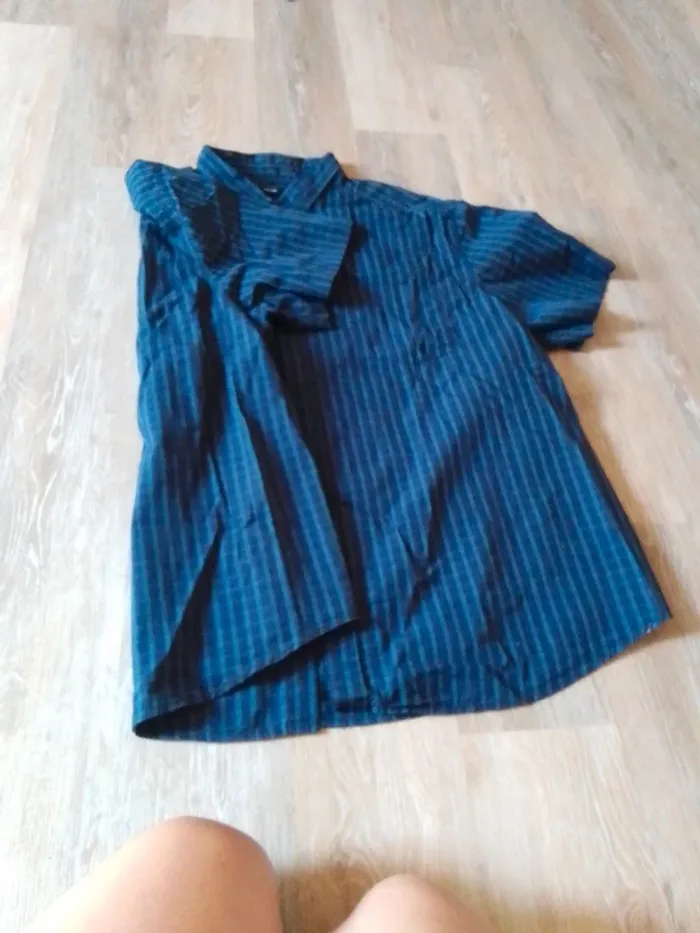 Chemise homme Kiabi bleu rayé 4 xl - photo numéro 2