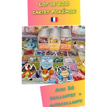 Lot de 200 cartes Pokémon officielles 