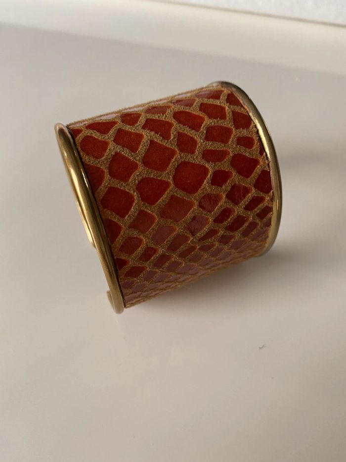 Bracelet manchette fantaisie aspect cuir - photo numéro 6
