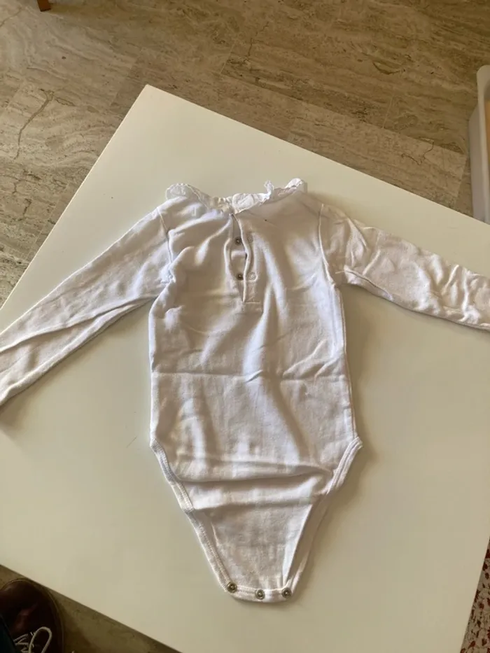 Body blanc à col fantaisie, 18 mois - photo numéro 5