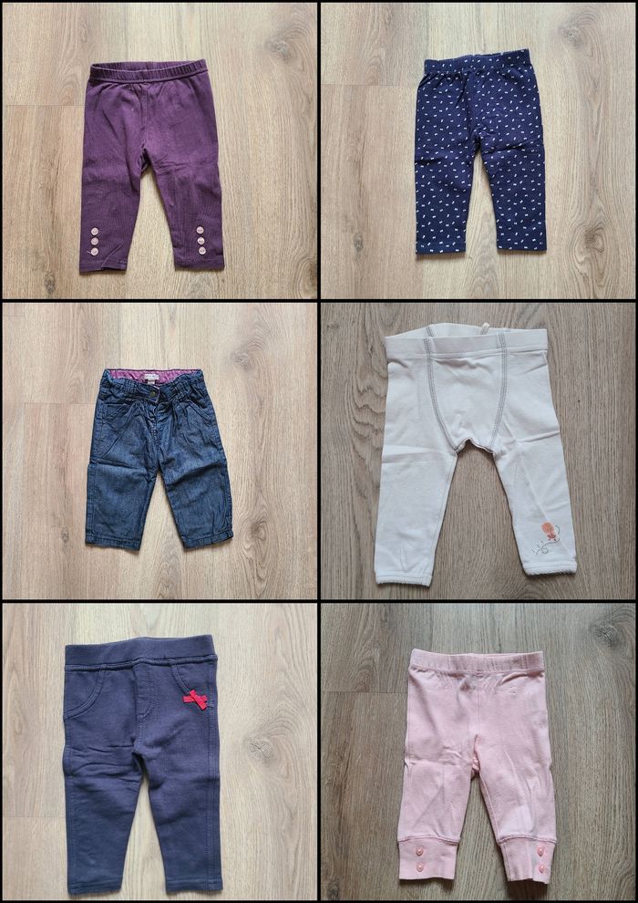 Lot de 6 pantalon et legging fille 6 mois - photo numéro 2