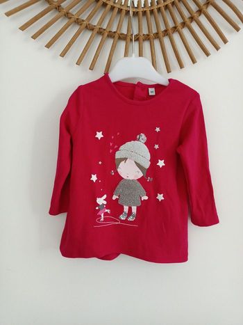 Tee-shirt ML rose fuchsia 18mois