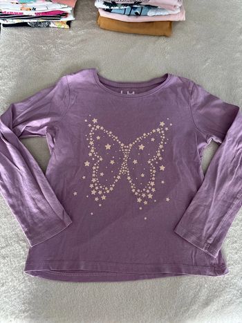 T-shirt manches longues 8 ans mauve