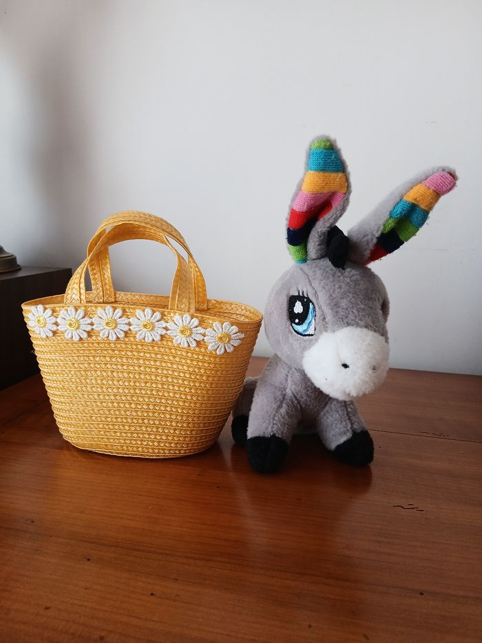 Doudou-Peluche Petit Âne gris *22 cm - photo numéro 6