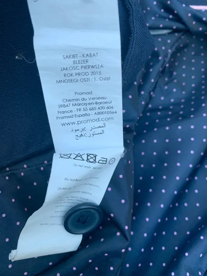 Blazer Promod bleu marine taille 40 - photo numéro 10