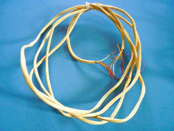 Câble fil téléphonique 4 paires (cuivre) série PTT 298 gaine ivoire en couronne 290cm