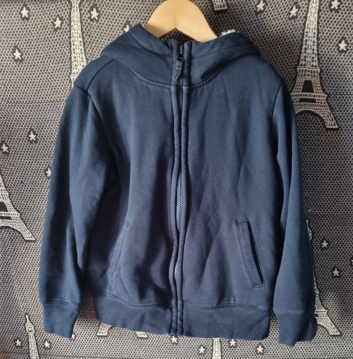 Gilet zippé marine intérieur fourré 9-10ans très chaud mixte - photo numéro 3