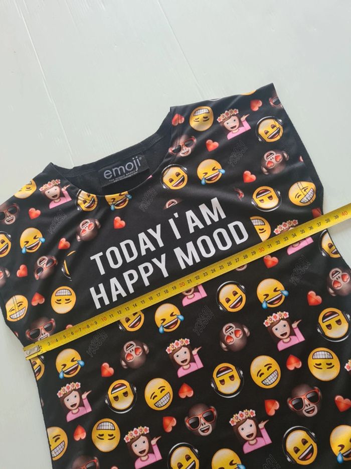 Tee-shirt Emoji bi-matière fille 12 ans peu porté - photo numéro 8
