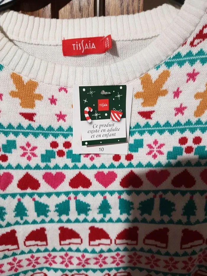 Pull de noël fille  10ans tissaia - photo numéro 2