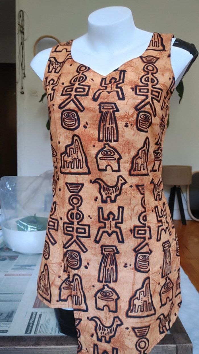 Haut top tunique sans manche tissu africain wax Batiq Sénégal - photo numéro 9