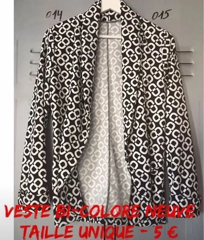 Blazer bi-color à motifs - Taille unique - photo numéro 4