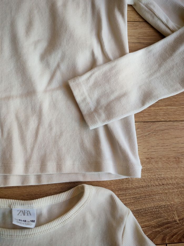 Lot de manches longues zara blanc 11 ans - photo numéro 4