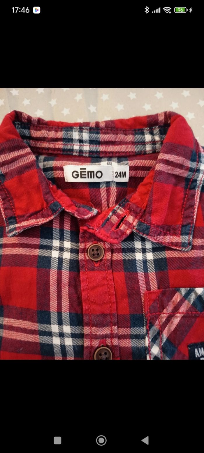 Chemise à carreaux rouge 2 ans Gémo - photo numéro 3